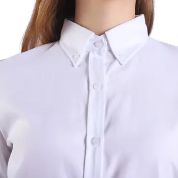 Majice Ženske Bluze In Vrhovi Oxford Dolg Rokav Dame Vrhovi Urad Za Delo Oblačila Slim Bela Modra Črna Jeseni Blusas Plus Velikost