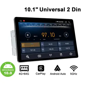 10.1 palčni 2Din Univerzalno Android10 Avto Radio, GPS, 5G-WIFI Carplay DSP SPDIF Optični-output IPS 1280*800 celozaslonskem Bluetooth 5.1