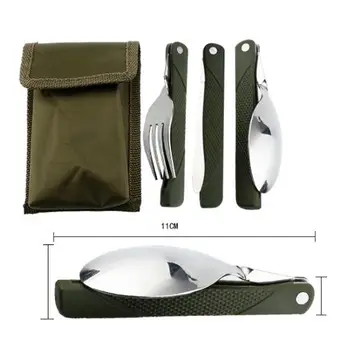 Zunanji camping kuhinjskih pripomočkov prenosni mini jedilni pribor iz zložljivi jedilni pribor set z žlico vilice, nož za kampiranje, za jedilni pribor