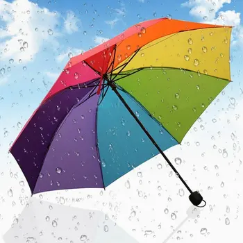 Barvita Suncobran Mavrica Zložljiva Otrok Dežniki dolg ročaj velik dežnik dežnik ženske dežniki jasno dežnik