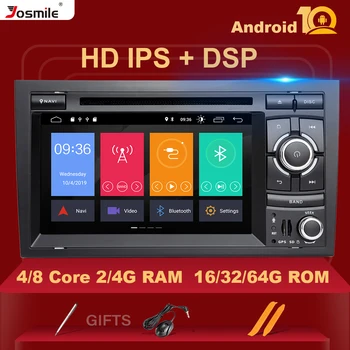 4GB 64GIPS DSP 2 Din Android 10 Avto Radio, GPS, Avto DVD Predvajalnik za Audi A4 B8 S4 B6 B7 RS4 8E 8H B9Seat Exeo Navigacija Multimedia