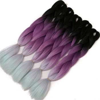 Sintetični Lasuljo kika čop, pletenic lasuljo twist barve čop gradient las za moške, ženske barve čop Las Lasulje za Ženske