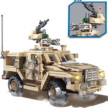 SEMBO 469Pcs Vojaške Vojske Rudnik Zavarovanega Vozila gradniki SWAT Vojak Vojne Orožja Model Izobraževalne Igrače Opeke Za Boy