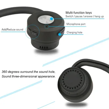 Kostno Prevodnost Slušni Pripomočki Nepremočljiva Ojačevalec Zvoka Bluetooth Brezžične Slušalke 5.0 Gaming Slušni aparat za starejše gluhe