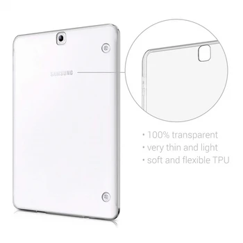 Ohišje Za Samsung Tab Galaxy S2 S3 S4 S5E S6 8.0 9.7 10.5 TPU Prozoren Silikonski Shockproof Pokrov Za 8.0 10.1 10.5 Nazaj Primeru
