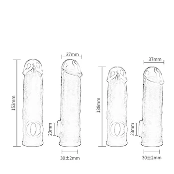 Silikonski Večkratno uporabo Kondomov Podaljša Mehko Dick Obroč Moški Penis Extender Širitve Rokavi Sex Igrače za Človeka intimno blaga