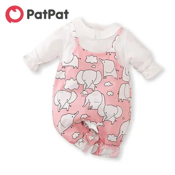 PatPat 2020 Novo Pomlad in Jesen Baby Umetno-dva Elegantno Tiskanje Jumpsuit za Baby Dekle priložnostne Živali Jumpsuits Oblačila