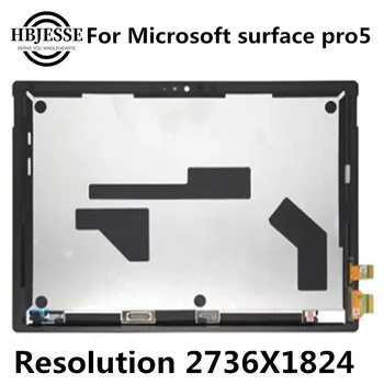 Original Za Microsoft surface pro5 pro 5 Model 1796 LP123WQ1 lcd-zaslon na dotik stekla, senzor računalnike tablični skupščine