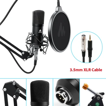 MAONO AU-A03 Kondenzatorskega Mikrofona, Strokovno Podcast Studio Mikrofon, Audio 3,5 mm Računalnik Mikrofon za Pretakanje Llive