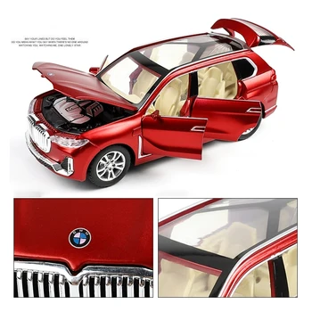 1:32 BMW X7 Simulacije Zlitine avtomobilčki Diecast Potegnite Nazaj SUV Modela Avtomobila Otroci Igrače Off-road Vozila, Okraski za Božično Darilo