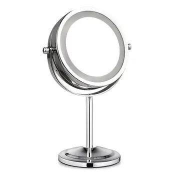 6 inch LED 3X Povečava Ličila Ogledalo Vrtljivi Nečimrnosti Ogledalo obojestransko Kovinsko Ogledalo s 360-Stopinjski Zasuk