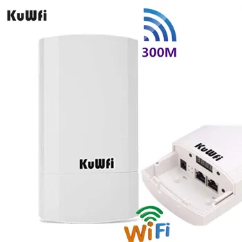 KuWFi Prostem Wifi Usmerjevalnik 300Mbps Brezžični Repetitor/Wifi Most Dolgo Vrsto Eno 2,4 Ghz 1KM Prostem CPE AP Bridge POE 24V LAN&WAN