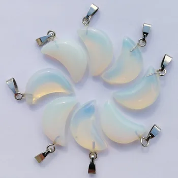 Trgovina modni opal kamen crescent moon obliko dobre kakovosti čare obeski za nakit, izdelava 50pcs brezplačna dostava