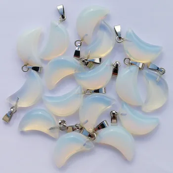 Trgovina modni opal kamen crescent moon obliko dobre kakovosti čare obeski za nakit, izdelava 50pcs brezplačna dostava