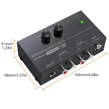 PROZOR Ultra-kompaktno Phono pre-amp Ojačevalnik PP500 Preamplifier s Stopnjo & Nadzor Glasnosti 2 RCA Input & Izhod 1/4