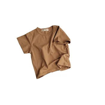 Korejski Slog otroška T-shirt 2020 Poletje Nova Barva Basic majica s kratkimi rokavi za Dečke in Deklice Športna Majica