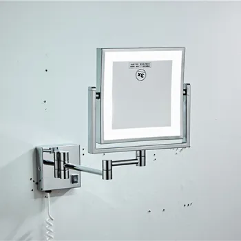 LED Kopalnica Ogledalo SDSN Poliran Krom Kopalnica Ogledala Kvadratnih Povečevalno Chrome LED Kopel Ogledala Kopalnica Kozmetično Ogledalo