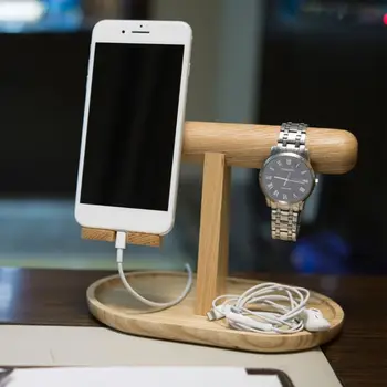 Lesene Mobilni Telefon, Držalo Gledanje Zapestnica manjše izdelke za Shranjevanje Rack Desk Organizator X7JB
