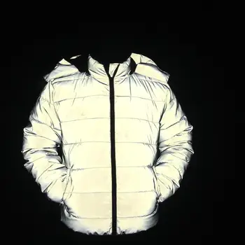 2020 moških novo reflektivni zadebelitev toplo zimo bombaž-padded jakna najstniki noctilucent hooded bombaž-oblazinjena oblačila