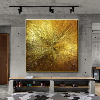 Geometrijske Zlato umetnosti olje abstraktno slikarstvo na platno, akril teksturo wall art slik, dnevna soba quadros caudros decoracion
