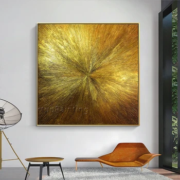 Geometrijske Zlato umetnosti olje abstraktno slikarstvo na platno, akril teksturo wall art slik, dnevna soba quadros caudros decoracion