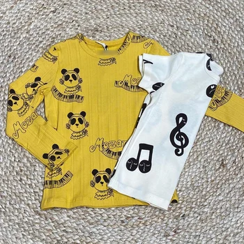 2020 G. Nove Jesensko Zimske Otroci Majice za Fantje Dekleta, Glasba, Označite za Tiskanje Dolg Rokav Majice s kratkimi rokavi Dojenček Otrok Bombaž Vrhovi Oblačila