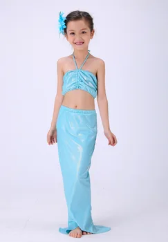 3 Nastavite Princess Ariel Deklica Repi Obleko Otroka Dekleta Morska Deklica-Rep Bikini Kopalke Otroci Swimmable Morska Deklica Cosplay Kostum