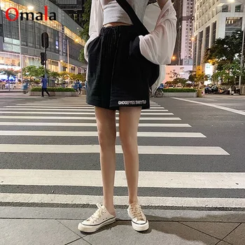 Moda bombaž Hlače Ženske Izgubijo Vse-tekmo korejski sivo črna Prosti čas Ženska Preprosto pismo vezenje elastična jogger hlače