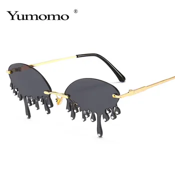 Nova Moda Rimless sončna Očala Ženske Letnik Edinstveno Obliko Solze Steampunk Ženska sončna Očala Gafas Odtenki UV400 Oculos Feminino