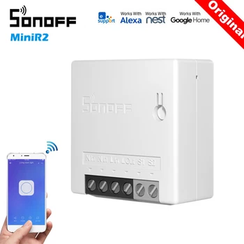 SONOFF MINIR2 Wifi DIY Smart Mini R2 Stikalo Dve Poti Ožičenje, Avtomatizacija Modulov Združljiv z eWelink Alexa googlova Domača stran