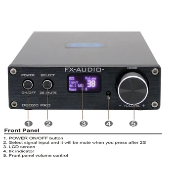 Bluetooth 4.2 Avdio Ojacevalnikom FX-Audio D802C PRO 80W*2 Stereo Ojačevalnik za Podporo APTX Optični Koaksialni 24-bitno 192K