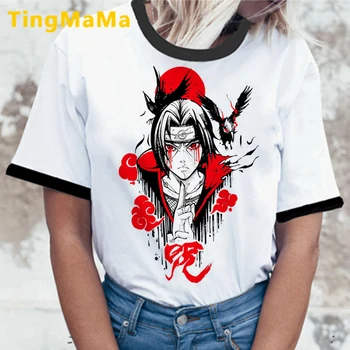 Naruto Akatsuki Risanka Graphic Majica s kratkimi rokavi Moški Modni Japonski Anime Sasuke T-shirt Poletne Ulične Tshirt Unisex TopTees Moški