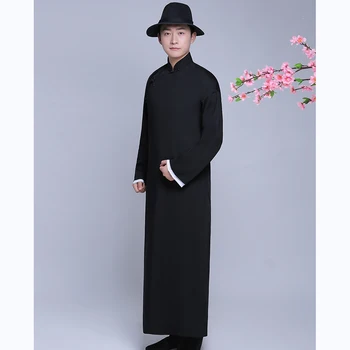 Poliester Kitajske Tradicionalne Tang bo Ustrezala Dolge Obleke za Moški Poln Rokav Kung Fu Moških Dolgo Haljo Poroko Ženin Stopnji Uspešnosti