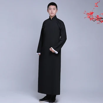 Poliester Kitajske Tradicionalne Tang bo Ustrezala Dolge Obleke za Moški Poln Rokav Kung Fu Moških Dolgo Haljo Poroko Ženin Stopnji Uspešnosti