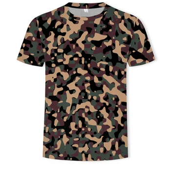 Tovarne neposredno prodajo 3D moška t-shirt vojaško maskirno tiskanja priložnostne t-shirt za moške oblačila Azijskih velikost S-6XL T-shirt moški