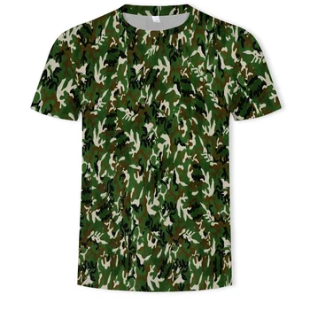 Tovarne neposredno prodajo 3D moška t-shirt vojaško maskirno tiskanja priložnostne t-shirt za moške oblačila Azijskih velikost S-6XL T-shirt moški
