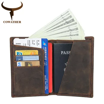 COWATHER krava pravega usnja moške kartico sim torbica visoke kakovosti imetnik Kreditne kartice trunk kovanec torbici RFID J8436 brezplačna dostava