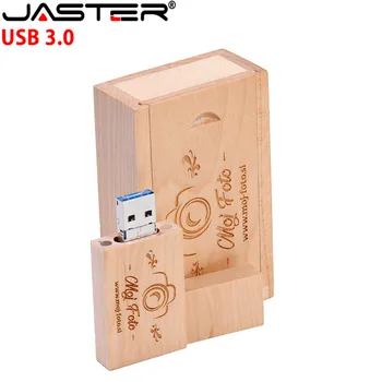 JASTER 2 v 1 leseni USB 3.0 palico odtisov vmesnik USB Flash Pendrive za Android in PC (prosto po meri logo)