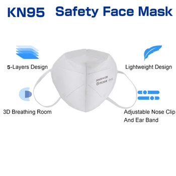 5-100 kozarcev masko obraza maske KN95 filter maske, maske zaščito maska za prah KN95 masko usta maske ffp2 mascarillas masko tapabocas