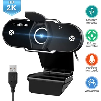 2K Full HD Računalnik PC USB 2.0 Spletna kamera za Snemanje Videa na Spletu za Poučevanje Konferenca, Spletna Kamera z Mikrofonom