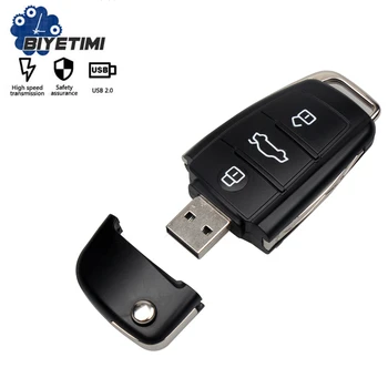 Biyetimi USB Flash Disk 64gb Realno Kapaciteto 32gb Pen Drive 16GB Avto Logotip Ključ usb ključ 8gb darilo za audi