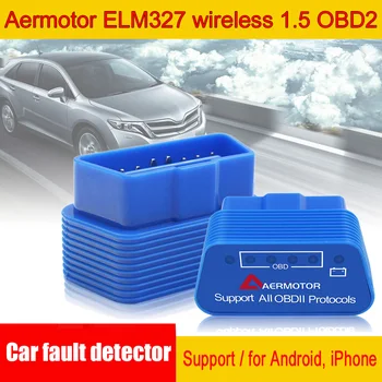 Aermotor ELM327 V1.5 OBD2 Podporo 9 Protokolov Avto Diagnostični Tester, ki je Primerna za Android in Apple