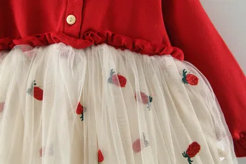 Imcute 2020 Moda Baby Obleko Z Dolgimi Rokavi Za Malčke Obleko Očesa Embroideried Ananas Spomladi Jeseni Leta 2020 Dojencek Dekliška Oblačila