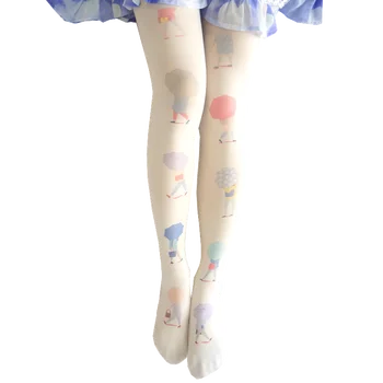 Lolita svileno mat žamet pantyhose tanke oddelek Japonski srčkan moda znanja nogavice