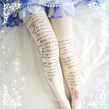 Lolita svileno mat žamet pantyhose tanke oddelek Japonski srčkan moda znanja nogavice