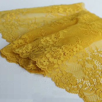 čipke tkanine z ingverjem rumena 21 cm širina šivalni pribor za punčko oblačila, čipke needlework tkanine, oblačila, tkanine, zavese