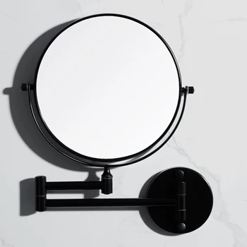 Kopalnica Wall-mounted Ličila Ogledalo kozmetičnih ogledal, Kopalnica Black Beauty Ogledalo Folding Povečevalno Steklo Ni Vrtanje Namestit