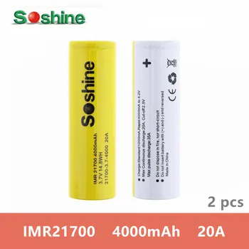 2 kos original SOSHINE 21700 Li-ionska akumulatorska baterija 4000 mah 3,7 V 14.8 WH z Zaščiteno PCB za Električne izdelke svetilka