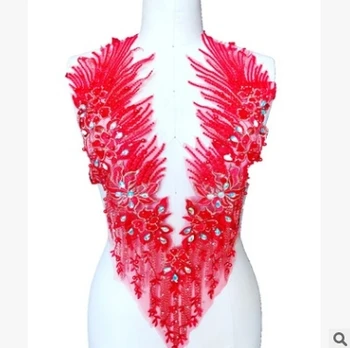 3D Tri-dimenzionalni Cvet Vroče Vrtanje Beaded Čipke DIY Poročno Obleko Fazi Ličila Ruto Cvet Obliž
