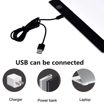 Elice USB Powered Ultra-tanek LED Risalno Desko Pad Animacija Iskanje Svetlobe Polje led light ploščica Lightbox Tablete 3 ravni Zatemnitev